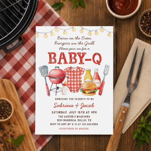 Barbecue Cookout Baby-Q Baby Shower Uitnodiging