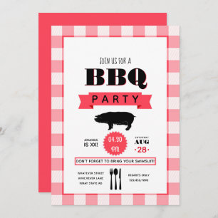 Barbecue d'anniversaire Invitation personnalisée