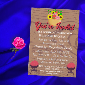 Barbecue de ferme rustique Carte d'été de pique-ni