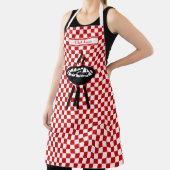 Barbecue DIY Kleuren Rood Wit Checkerboard Schort (Insitu)