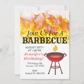 Barbecue flamboyant Invitation Anniversaire (Devant)