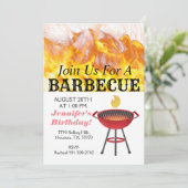 Barbecue flamboyant Invitation Anniversaire (Debout devant)