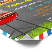 Barbecue Fondsenwerving Sjabloon Poster (Hoek)