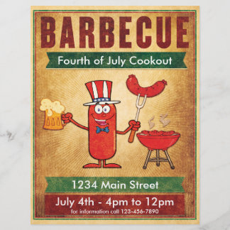 Barbecue Fourth of Juli Cookout Flyer