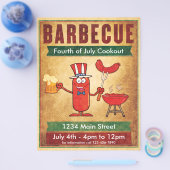 Barbecue Fourth of Juli Cookout Flyer (Enkel)