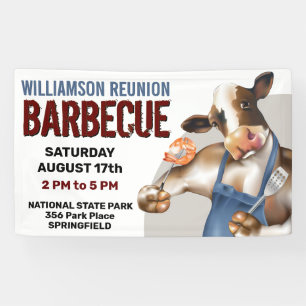 Barbecue Grilfestival Koe Grillend Garnalen Spandoek