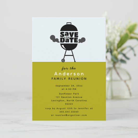 Barbecue grill party Save the Date Invitation (Debout devant)
