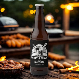 Barbecue Grillen & Chillen Bachelorfeest Bier Etiket