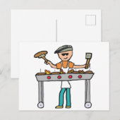 Barbecue Grillmaster BBQ Briefkaart (Voorkant / Achterkant)