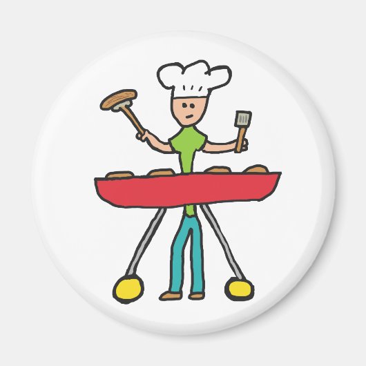 Barbecue Grillmaster BBQ Magneet (Voorkant)