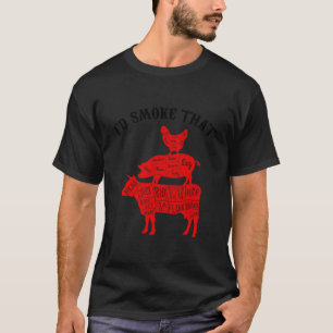 Barbecue Ik rook die BBQ Grilling Smoker Grill T-shirt