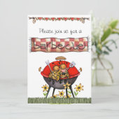 barbecue Invites Kaart (Staand voorkant)
