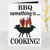 Barbecue Kok Chef Grappig Bbq Groet Kaart (Gele Bloem)