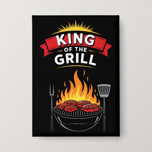 Barbecue Koning van de Grill Button (Voorkant)