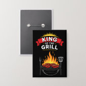 Barbecue Koning van de Grill Button (Voorkant / Achterkant)