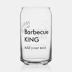Barbecue koning voeg naam tekst mannen keuken bakk blikvorm glas