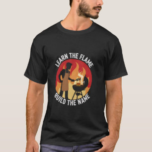 Barbecue Leer de Vlam Rookachtige Pitmaster Grille T-shirt