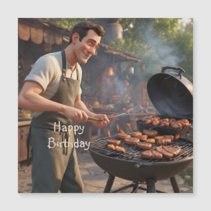 Barbecue Man Magnetische Kaart