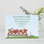 Barbecue Picnic-tabel Kaart (Staand voorkant)