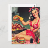  Barbecue Pin Up Briefkaart (Voorkant / Achterkant)