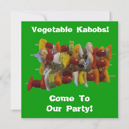 Barbecue Vegetable Kabobs Party Invitation (Devant)