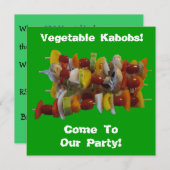 Barbecue Vegetable Kabobs Party Invitation Kaart (Voorkant / Achterkant)