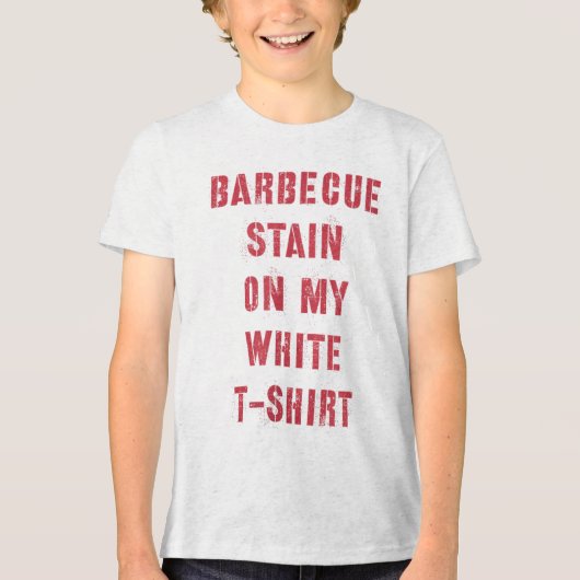 Barbecue vlek op mijn wit _2 Tri-Blend shirt (Voorkant)