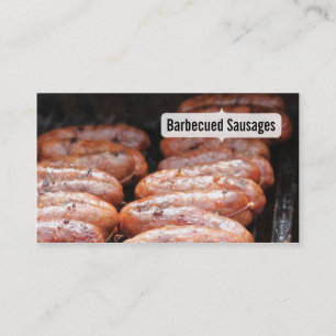 Barbecued sausages/grill/bbq visitekaartje