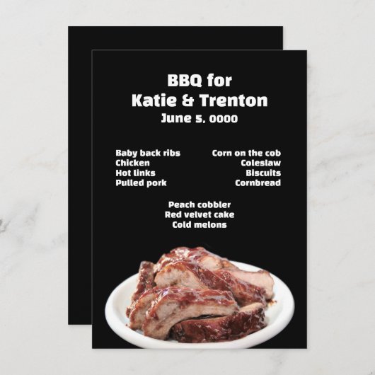 Barbecuede rugribben menu (Voorkant / Achterkant)