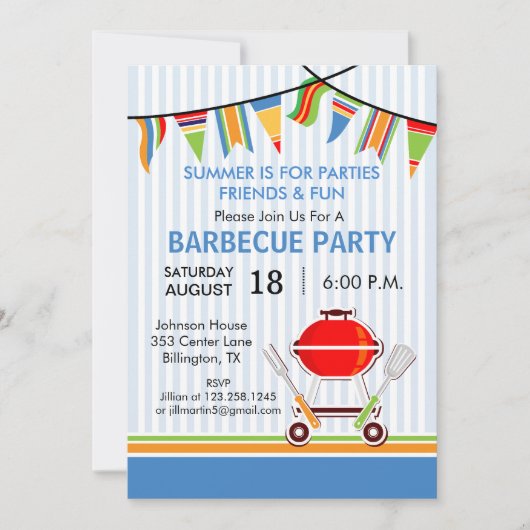 Barbecuefeest uitnodiging (Voorkant)