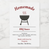 Barbecuesaus BBQ Flesetiket Sticker (Enkel label)