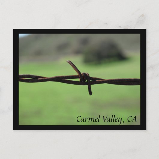Barbed Wire Fence Carmel Valley, CA Carte postale (Devant)