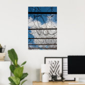 Barbed Wire Fence Poster (Thuiskantoor)