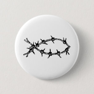 Barbed Wire Fish Ronde Button 5,7 Cm