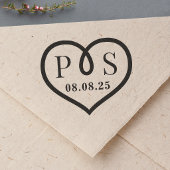 Barbed Wire Frame Heart Wedding Initial Monogram Rubberstempel