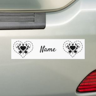 Barbed Wire Heart Black Spades Thunder_Cove Bumpersticker