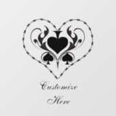 Barbed Wire Heart Black Spades Thunder_Cove Raamsticker (Vel)