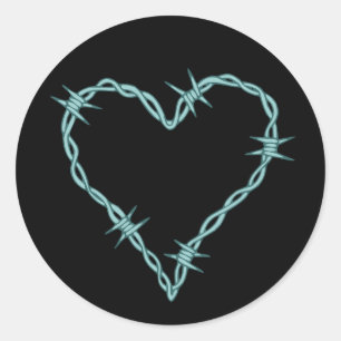 Barbed Wire Heart Ronde Sticker