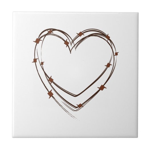 Barbed Wire Heart Tegeltje (Voorkant)