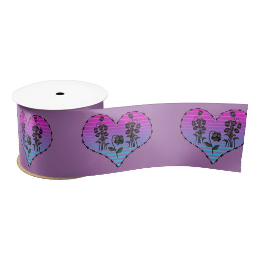 Barbed Wire Heart Wilde Zwarte Rozen Thunder_Cove Lint (Spoel)