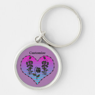 Barbed Wire Heart Wilde Zwarte Rozen Thunder_Cove Sleutelhanger
