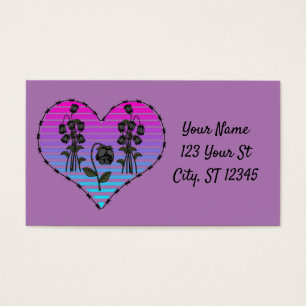 Barbed Wire Heart Wilde Zwarte Rozen Thunder_Cove Visitekaartje