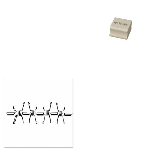 Barbed wire stamp, Stacheldraht  Rubberstempel (Gestempeld)