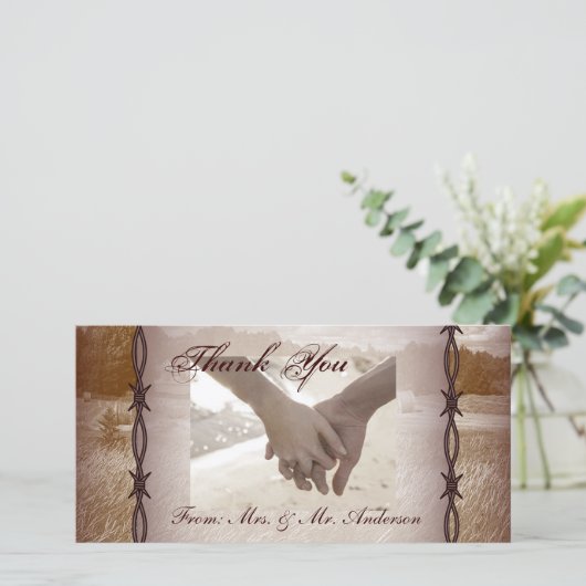 barbelés mariage campagnard occidental merci (Debout devant)