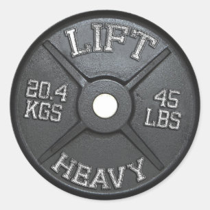 Barbell Bord - Lift Heavy Ronde Sticker