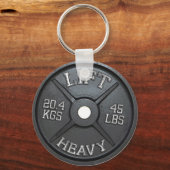 Barbell Bord - Lift Heavy Sleutelhanger (Voorkant)