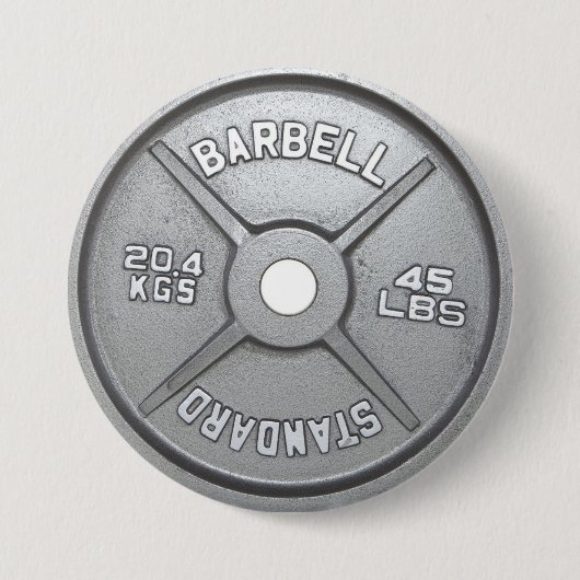 Barbell Bord Ronde Button 7,6 Cm (Voorkant)