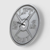 Barbell Bord Wall Clock - LIFT HEAVY Grote Klok (Hoek)