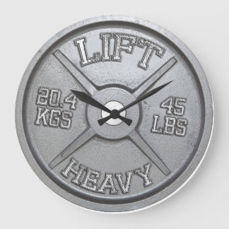 Barbell Bord Wall Clock - LIFT HEAVY Grote Klok