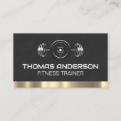 Barbell en gewicht | Goudmetaaltrim Visitekaartje (Voorkant)